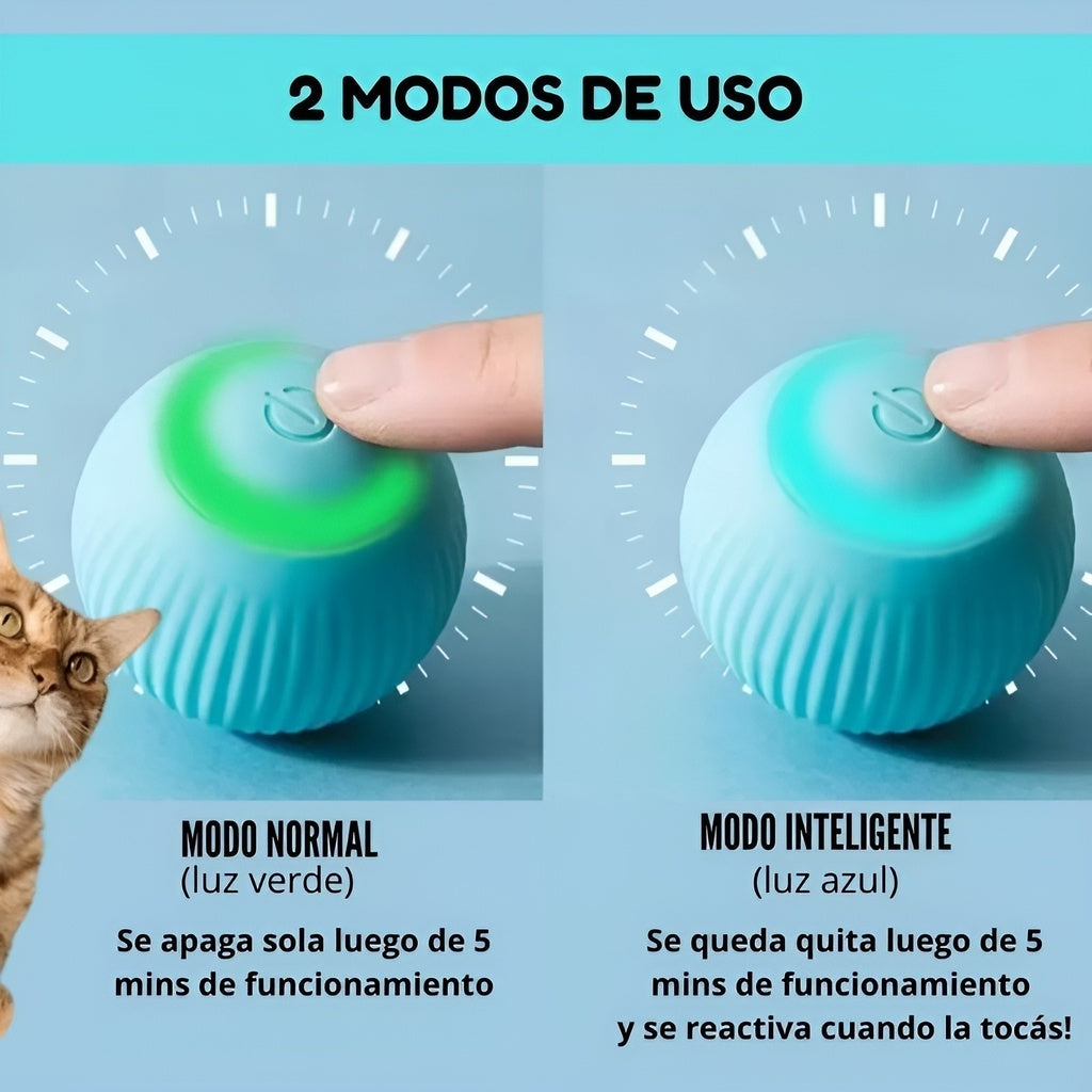 🥎 Pelota para Gatos con Movimiento Inteligente